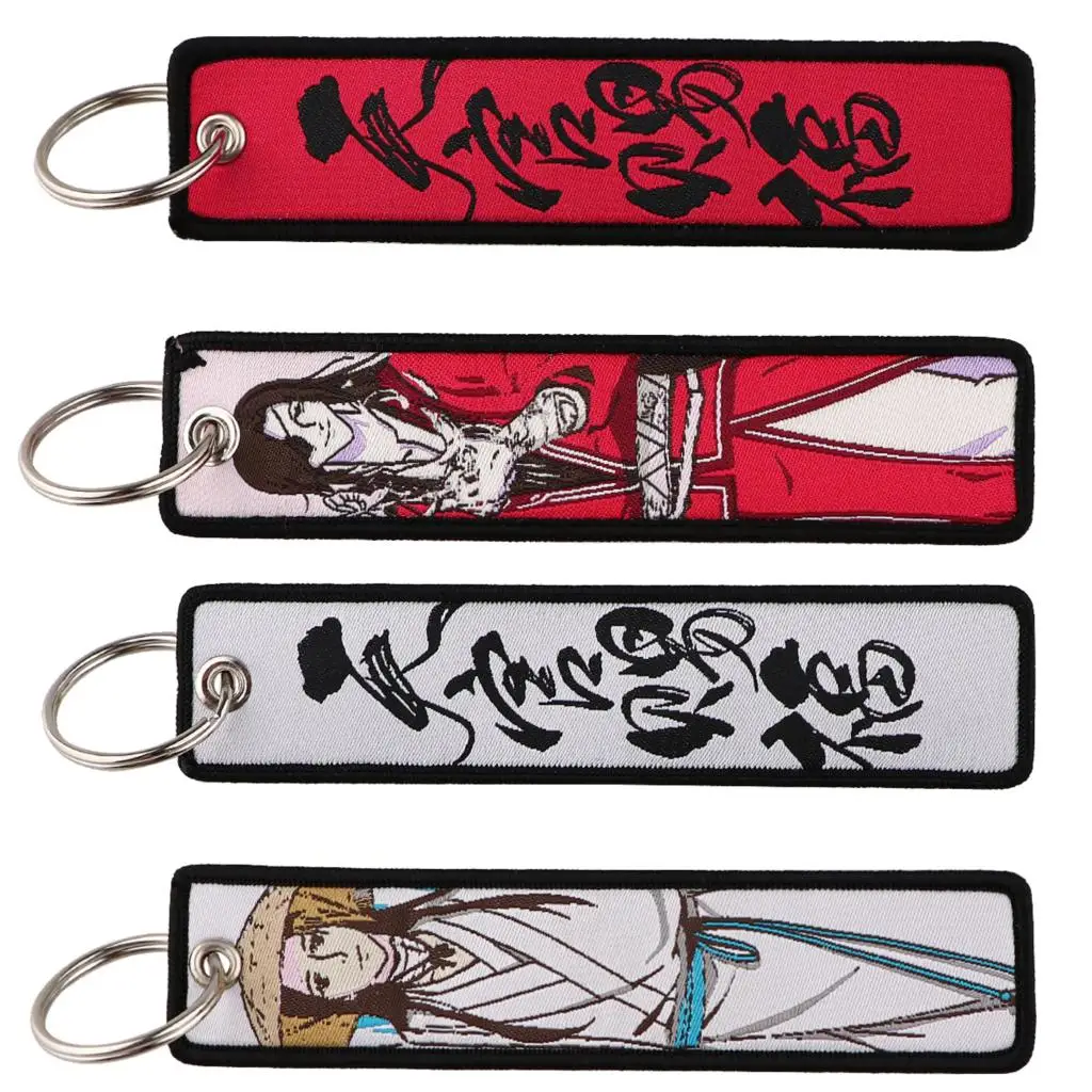 TIAN GUAN CI FU Anime Key Tag Embroidered Keychain For Motorcycles Cars Bag Backpack Chaveiro Key Ring Fashion Key Fobs Gifts