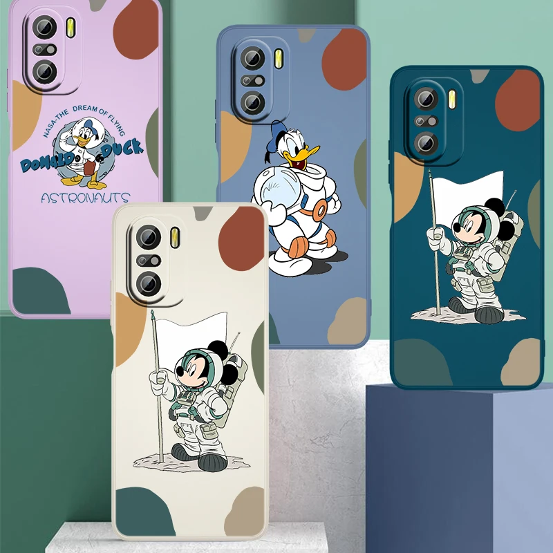 

Disney Donald Duck astronaut For Xiaomi Redmi K50 K40 10X 10 9T 9AT 9A 9C 9 8A 8 7 6A 5A Gaming Pro Liquid Rope Phone Case