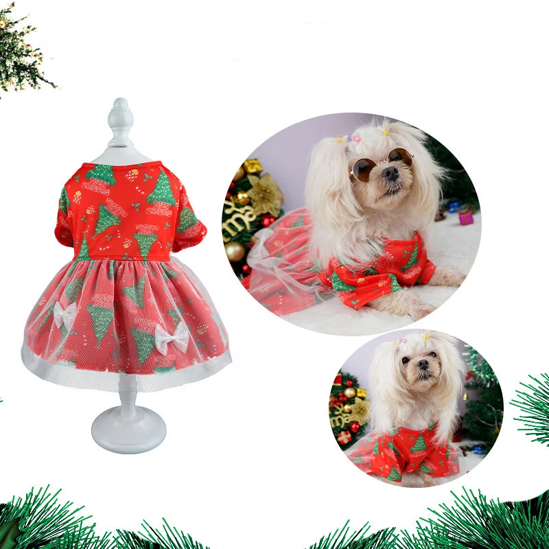 

Christmas Cosplay Cat Pet Dress Christmas Dog Dresses For Small Dogs Clothes Summer Fancy Princess Puppy Dress Bichon Spitz