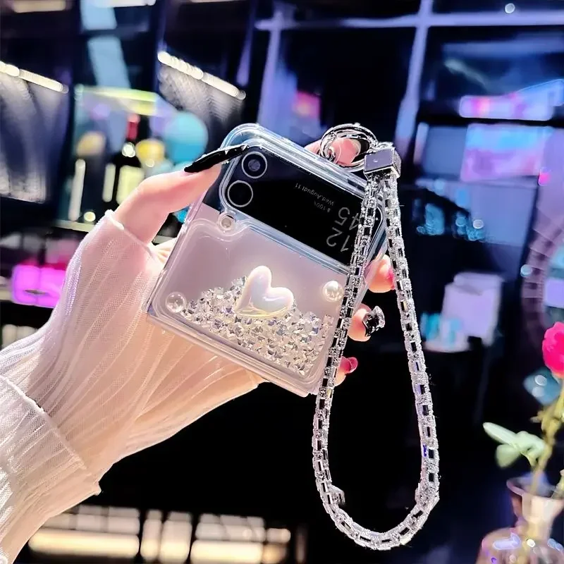 Чехол для мобильного телефона Samsung Quicksand Galaxy Z Flip 6 5 4 3 складной экран стильный