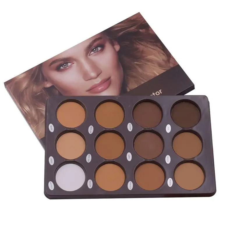 

Makeup Shadow Palette 12 Colors Waterproof Bronzer Palette For Women Delicate Powder For Highlight Glitter Shadows