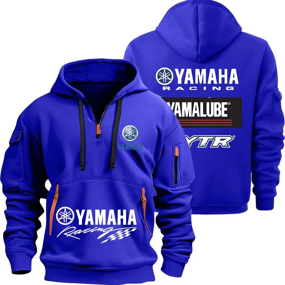 Фото Yamaha YamaLube логотип мотоциклетная гоночная команда мужская толстовка с капюшоном на молнии весенняя мужская толстовка модный спортивный мужской пуловер одежда №1