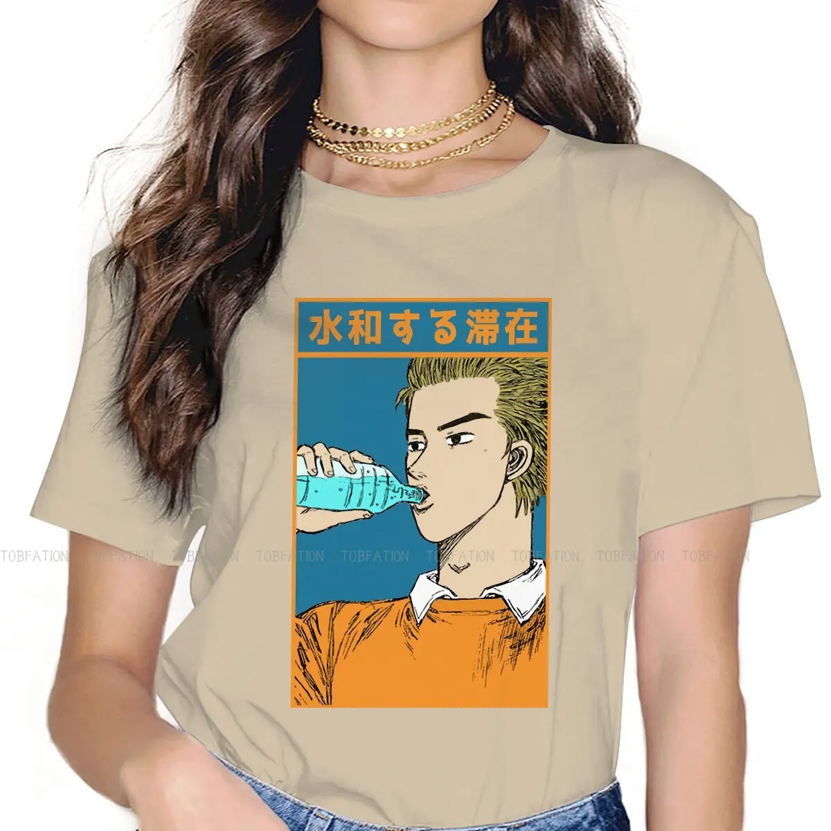 

Классическая Уникальная футболка Keisuke Takahashi Stay Hydrated для девушек Initial D Fujiwara Takumi, Высококачественная подарочная одежда, футболка