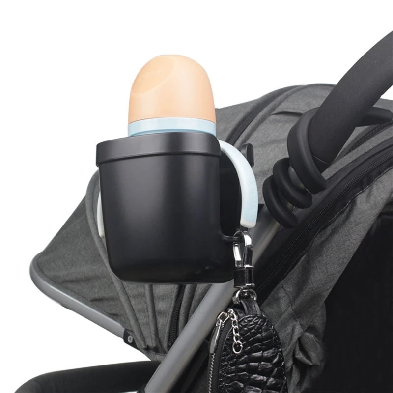 

Adjustable Bottle Organiser Universal BuggyPushchair Stroller Wheelchair Walker Cup Holder Drink Beverage Holder Black