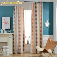 geometric high precision jacquard curtain cloth cotton linen curtain new chinese style