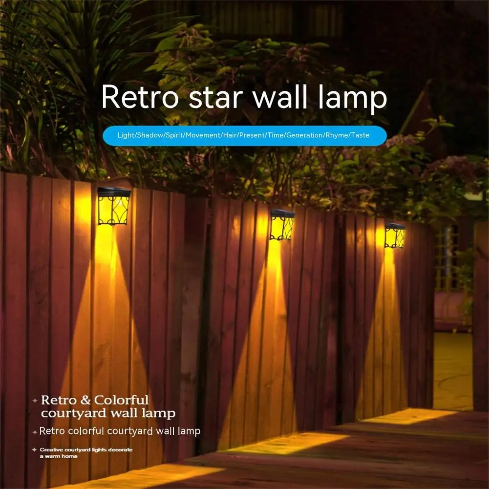 

Outdoor Led Solar Light Waterproof Retro Wall Lamp Solar Landscape Lighting For Yard Patio Garden Pathway Porch Decor