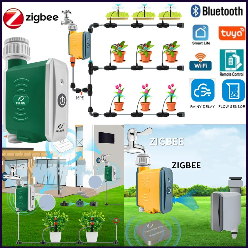 

Tuya ZigBee Watering Timer For Drip Irrigation Timer WiFi Water Flow Recorder Water Controller Temperature Humidity Light Sensor