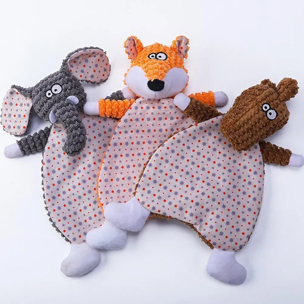 

[ NEW ARRIVALS ] Pet Plush Squeaky Toy Animal Shape Bite-resistant Training Teething Toy Chew Toys For Cats Dogs