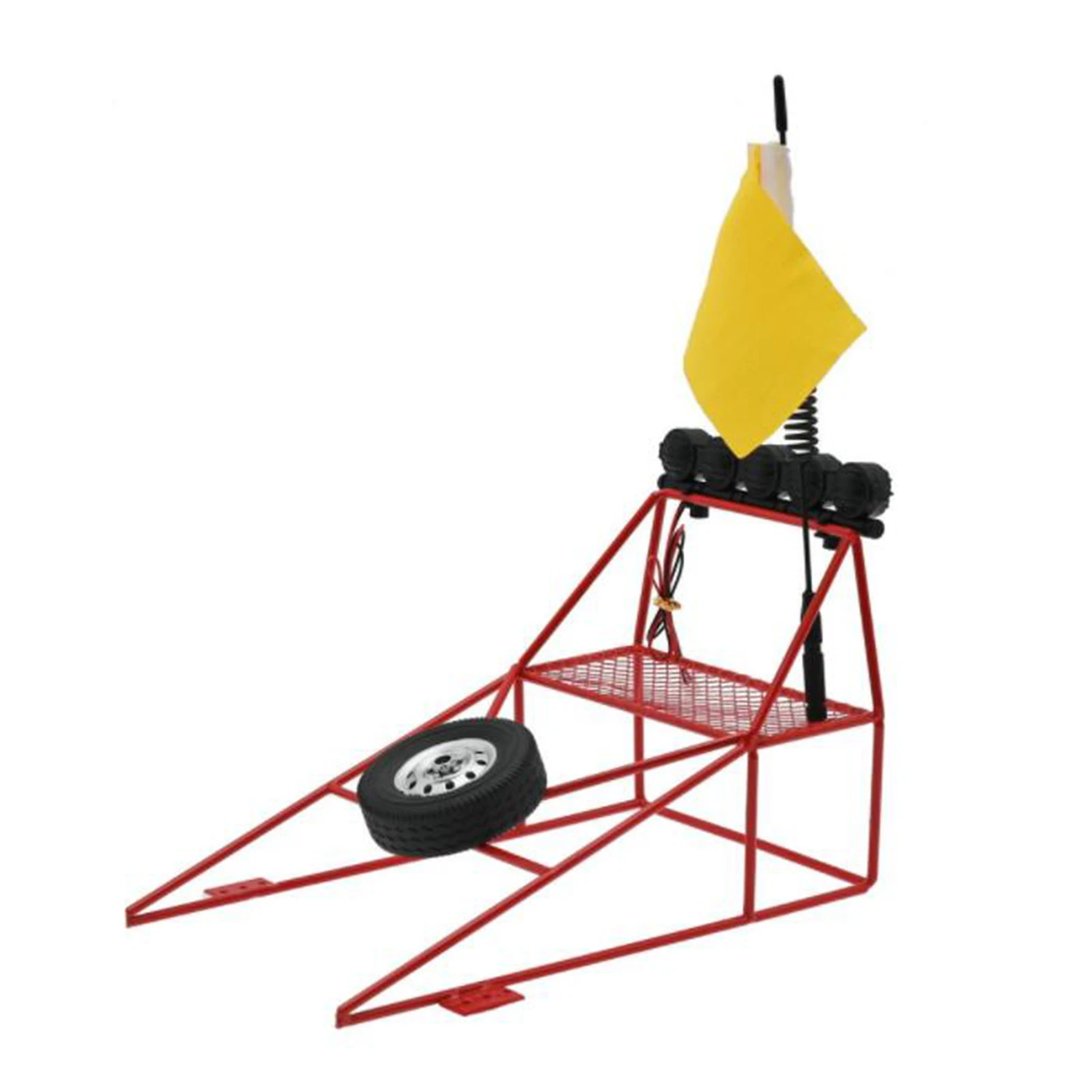 

D12 задний ковш для грузовика, металлическая спасательная рама + светосветильник сигнал на крыше, флаг, модификация, аксессуары для 1/10 WPL D12 ра...