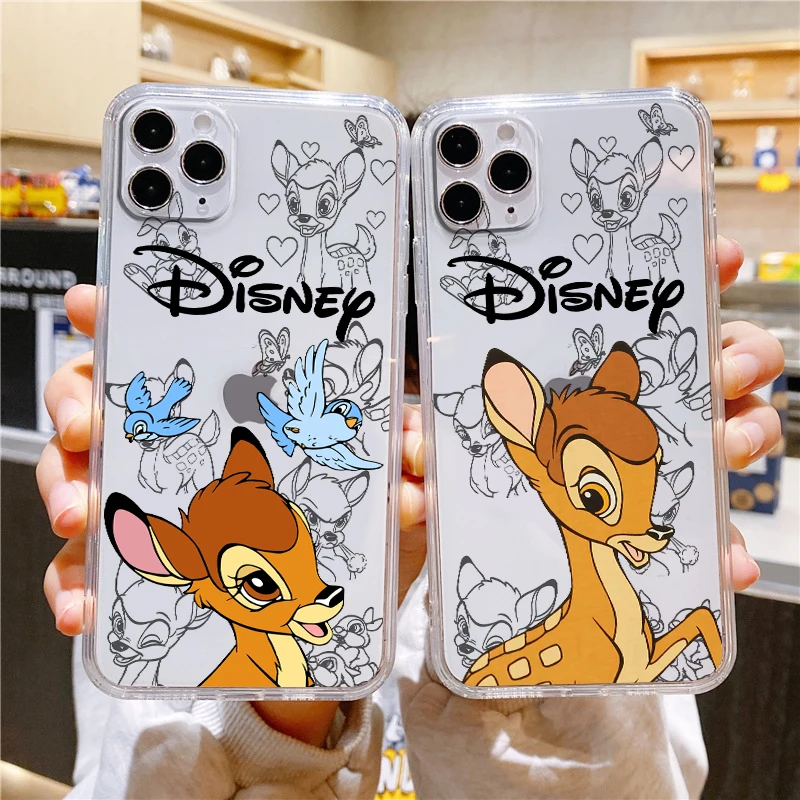 

Bambi Cute Anime Transparent Phone Case For Apple iPhone 14 13 12 11 Mini XS XR X Pro MAX 8 7 6 Plus SE 2020 Cover Capa