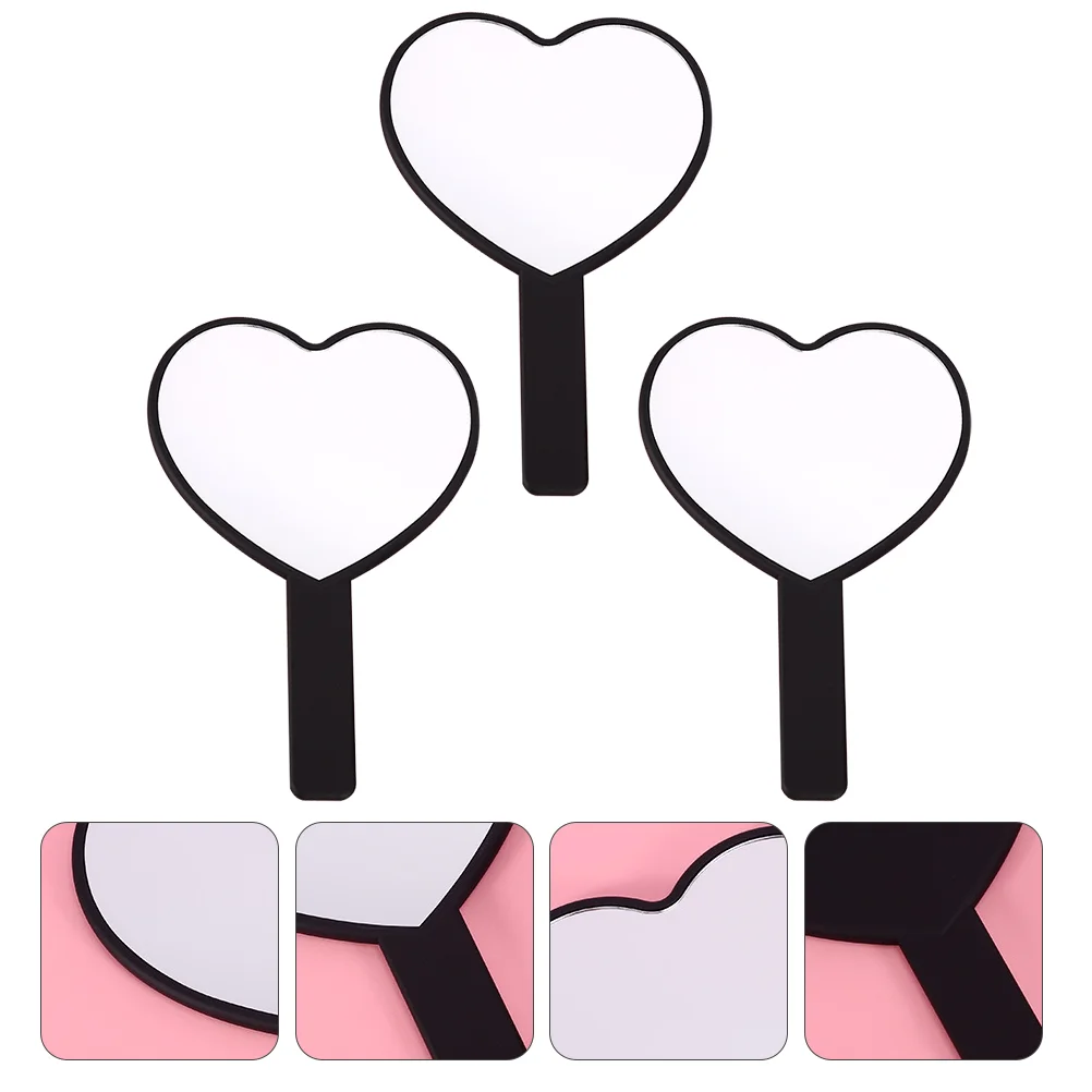 

Mirror Hand Mirrors Heart Handheld Travel Handle Makeup Shaped Held Compact Vintage Table Women Dressing Mini Decorative Men