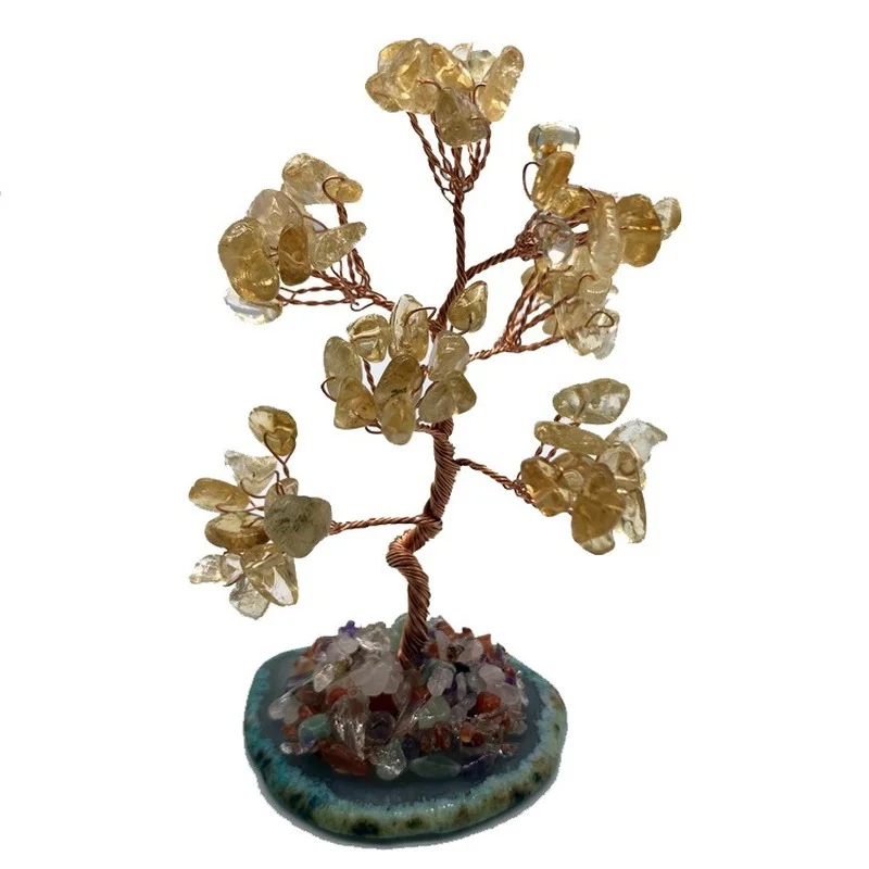 Натуральное Хрустальное дерево розовый кварц оливин на удачу агат ломтики