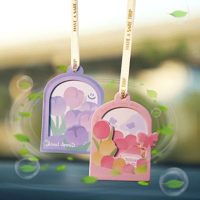 

1pc Car Fragrance Piece Car Air Freshener Perfume Rearview Mirror Pendant Ornament Hanging Car Interior Decoration Pendant