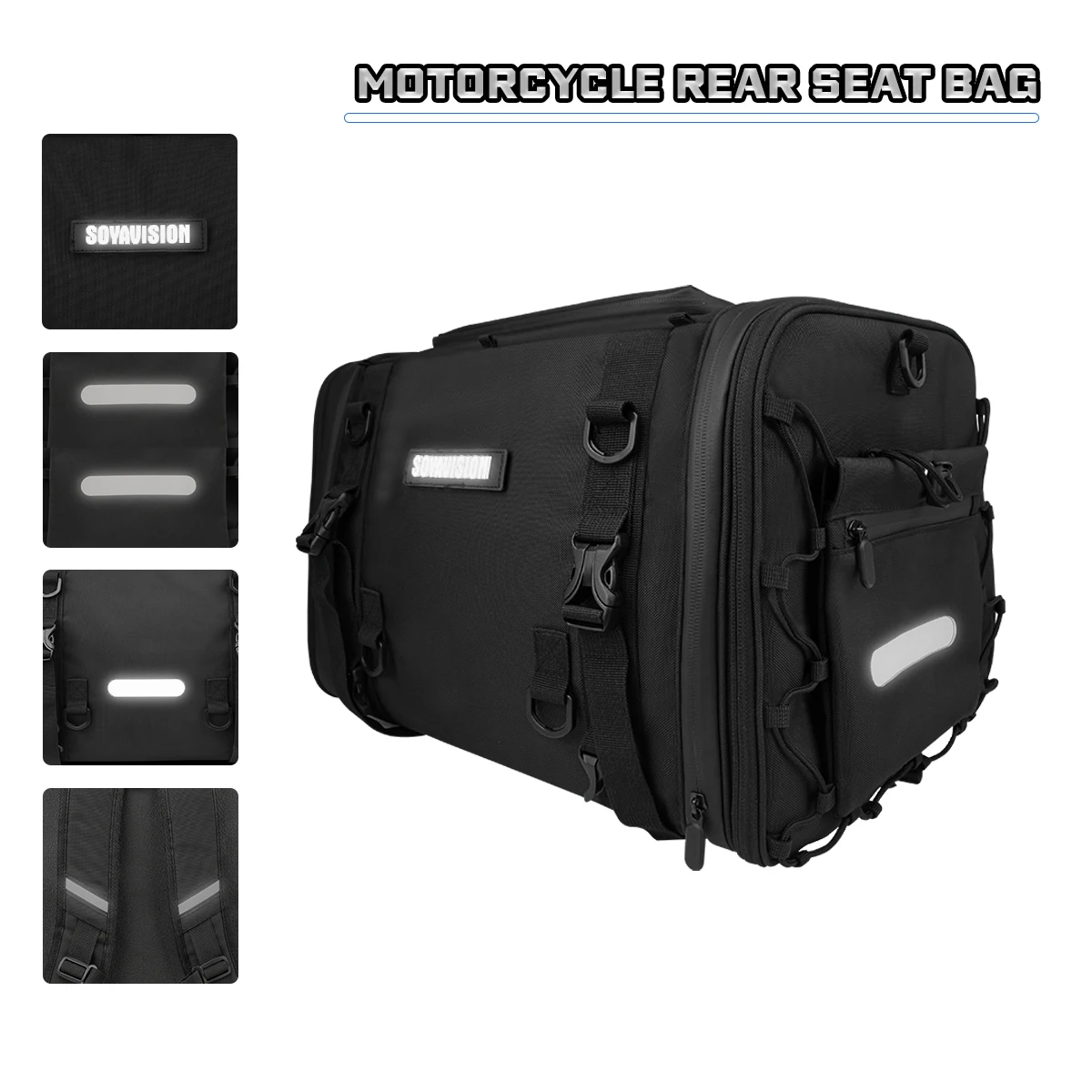 Сумка на седло мотоциклетная водонепроницаемая 35-50 л