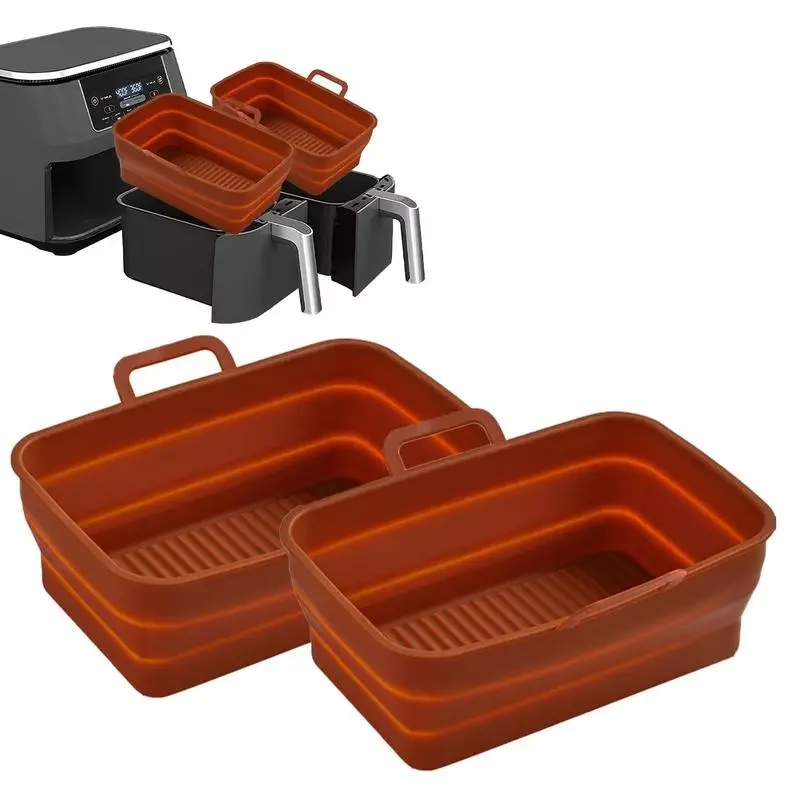 

Air Fryer Silicone Liners Rectangular Food Safe Air Fryers Oven Accessories Air Fryer Accessories Set 2-Piece Non-Stick Bakeware