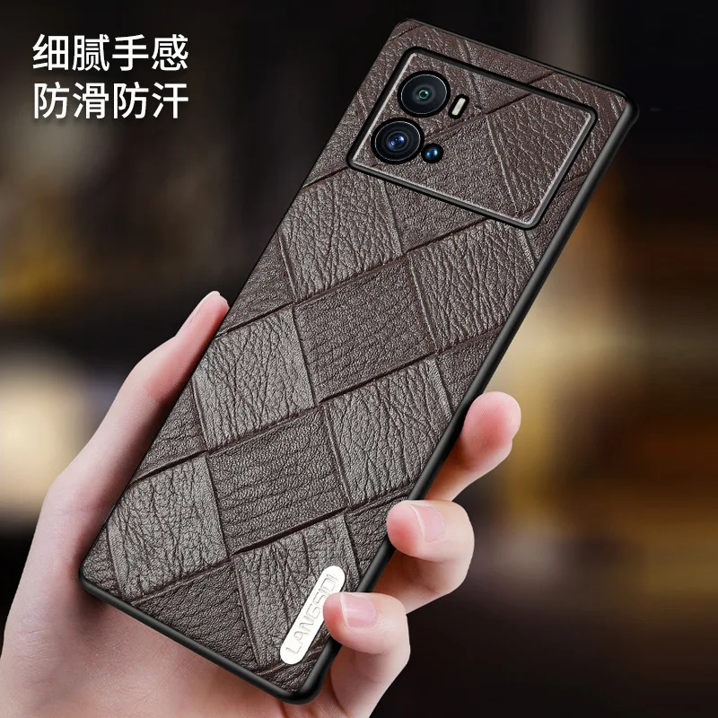 Hot Sales Luxury Genuine Leather Rhombus Grain Cell Phone Cases For Vivo Iqoo 9 8 7 5 Iqoo9 Iqoo8 Iqoo7 Iqoo5 Pro Cover Cases