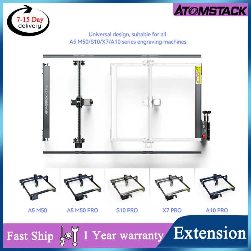 Atomstack Universal Y-axis Extension Shaft Kits For X7 A5 A10 S10 Pro Laser Engraver Enlargement Area Length Rod 850*410mm loading=lazy