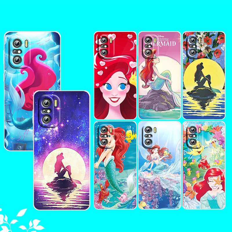 

Disney The Little Mermaid For Xiaomi Redmi Note 10S 10 K50 K40 Gaming Pro 10 9AT 9A 9C 9T 8 7A 6A 5 4X Transparent Phone Case