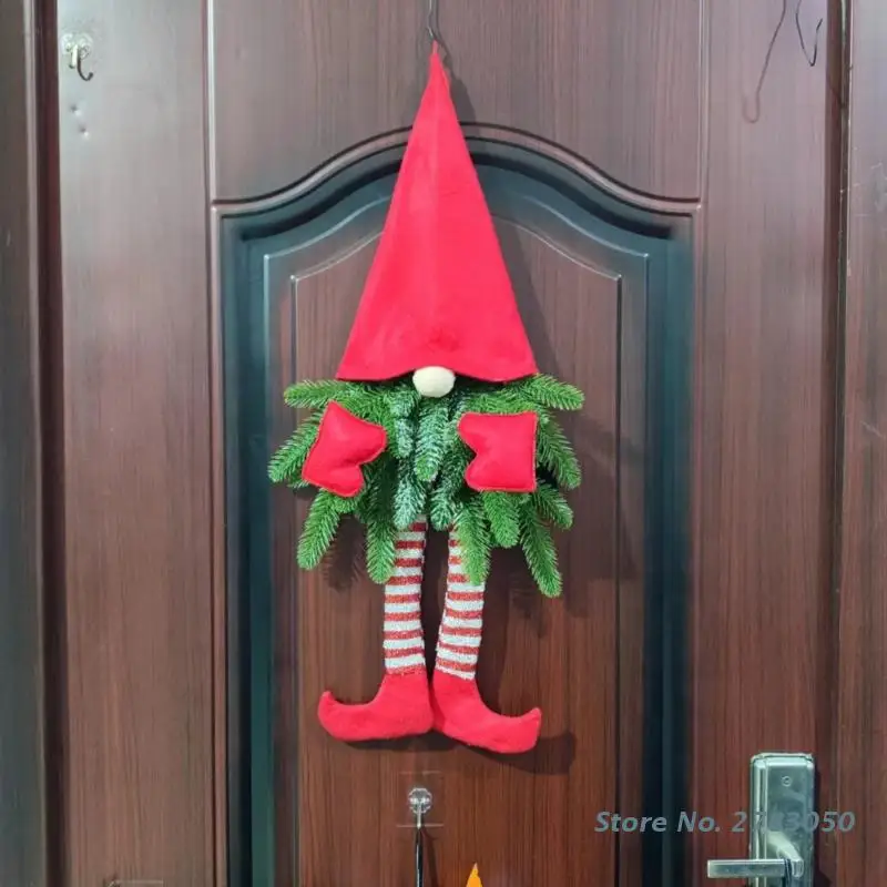 

Рождественский длинный гном венок со светодиодсветильник кой, подвесная гирлянда, украшение для рождества, праздника вечерние НКИ, подароч...