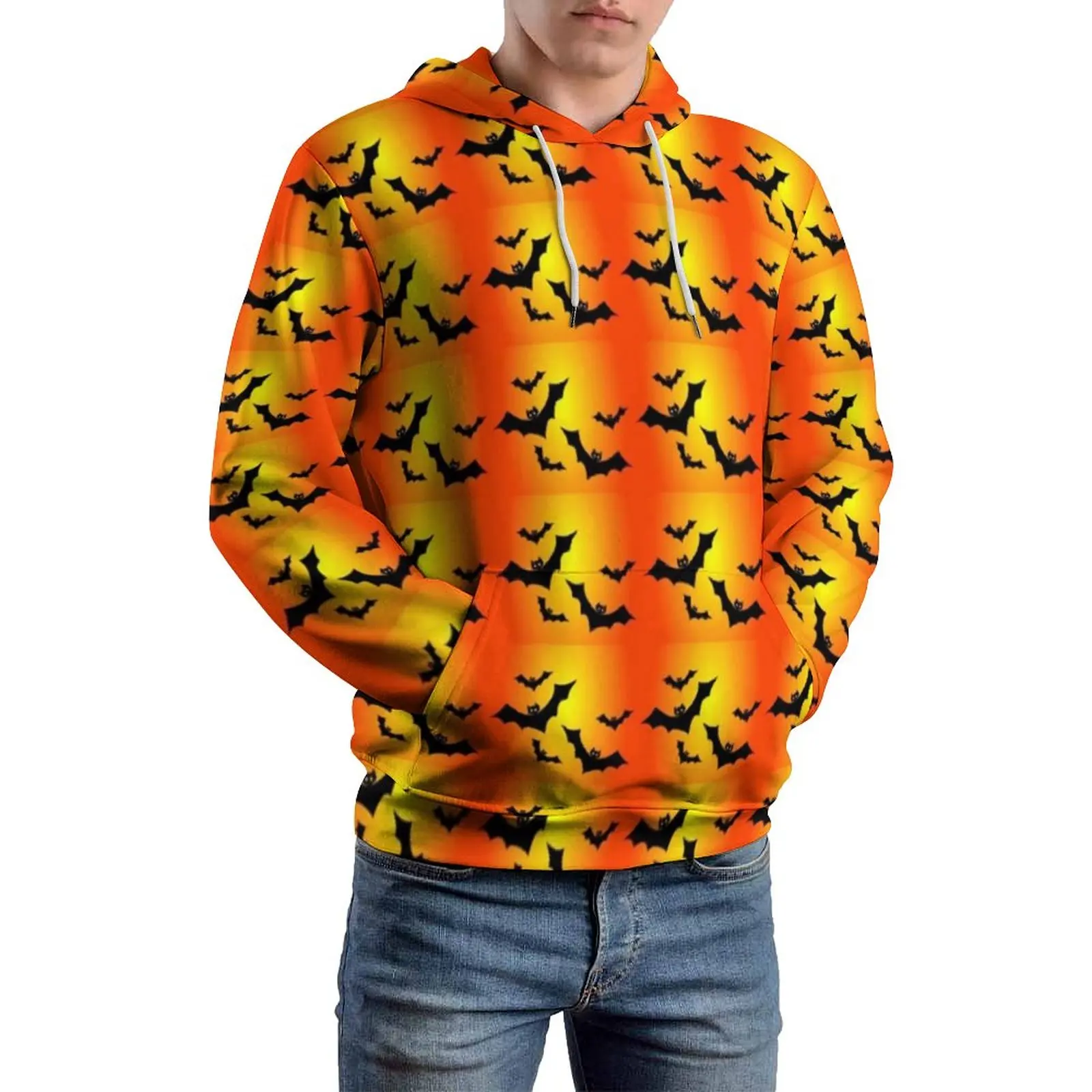

Толстовка мужская с капюшоном и принтом летучих мышей, 4XL/5XL/6XL