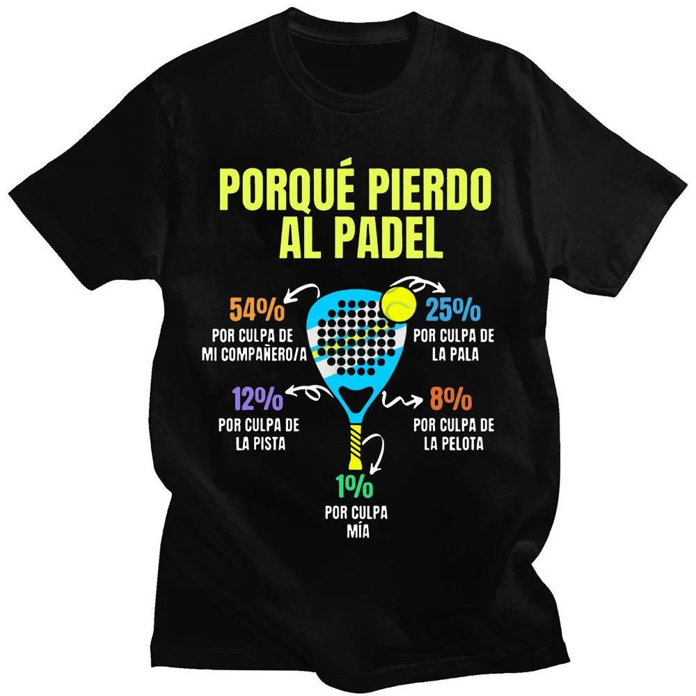 

Padel Divertido T-shirt Porque Pierdo Al Padel Funny T-shirts Casual 100% Cotton Soft Premium Men's Clothing Oversized Tee Shirt