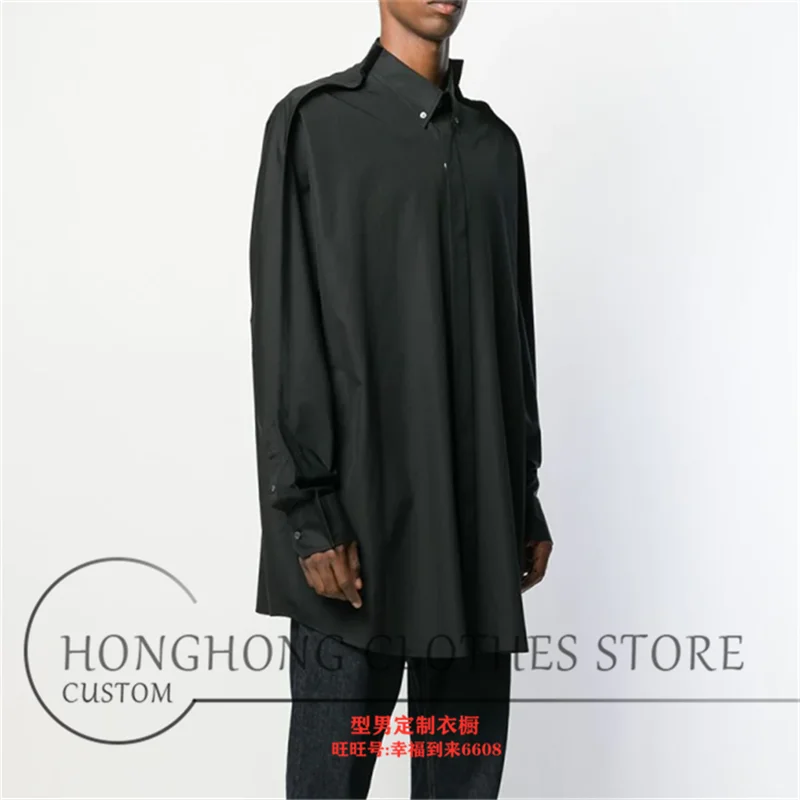 Bespoke plus-size men's shirts a new trend for men's long-sleeved shirts is the Korean version of the loose-lapel shirt  S-6XL!