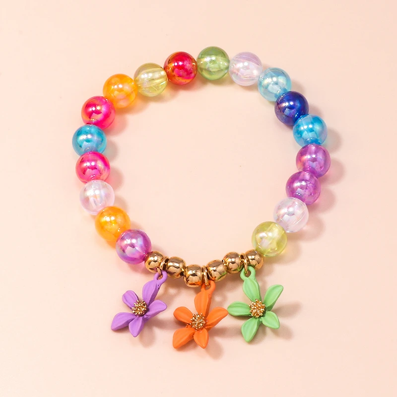 

Fashion Handmade Beads Bracelets for Women Cute Flower Pendants Bracelets & Bangles Girl Party Holiday Jewelry Accessories