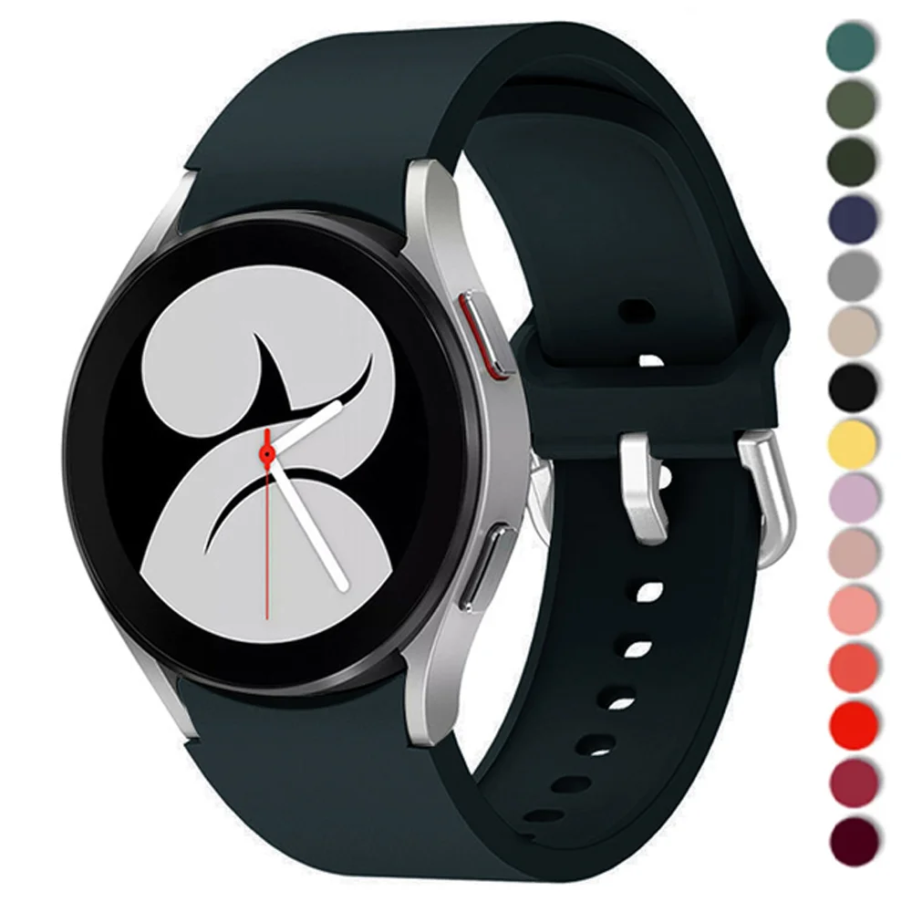 

Ремешок силиконовый для Samsung Galaxy Watch 4 40 мм 44 мм, удобный спортивный браслет для Samsung Galaxy Watch 4 classic 42 мм 46 мм
