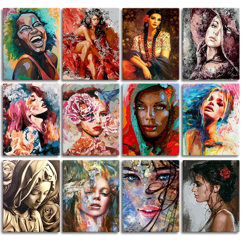 

GATYZTORY Женская картина с рамкой, картина с номерами 40x50 см, 24 цвета для взрослых, украшение для дома