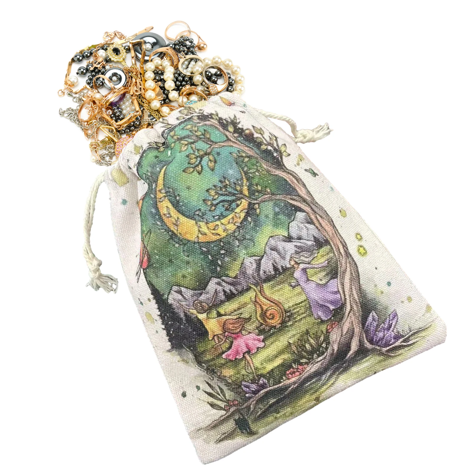 

Tarot Cards Storage Bag Family Playing Card Game Witchcraft Supplies Multi-purpose Organizer Drawstring Tarot Bag