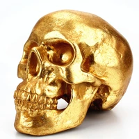 golden skull money piggy bank resin saving coin box home decor crafts statue sculpture safe piggy bank for children