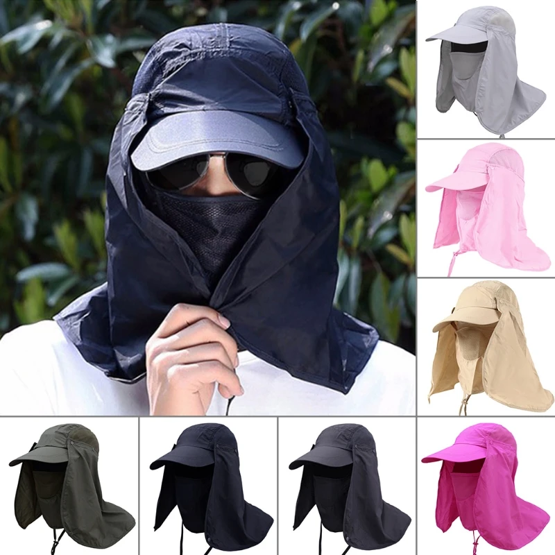 

F1FD Fishing Hiking Hat Outdoor Sport UV Sun Protection Neck Face Flap Wide Brim