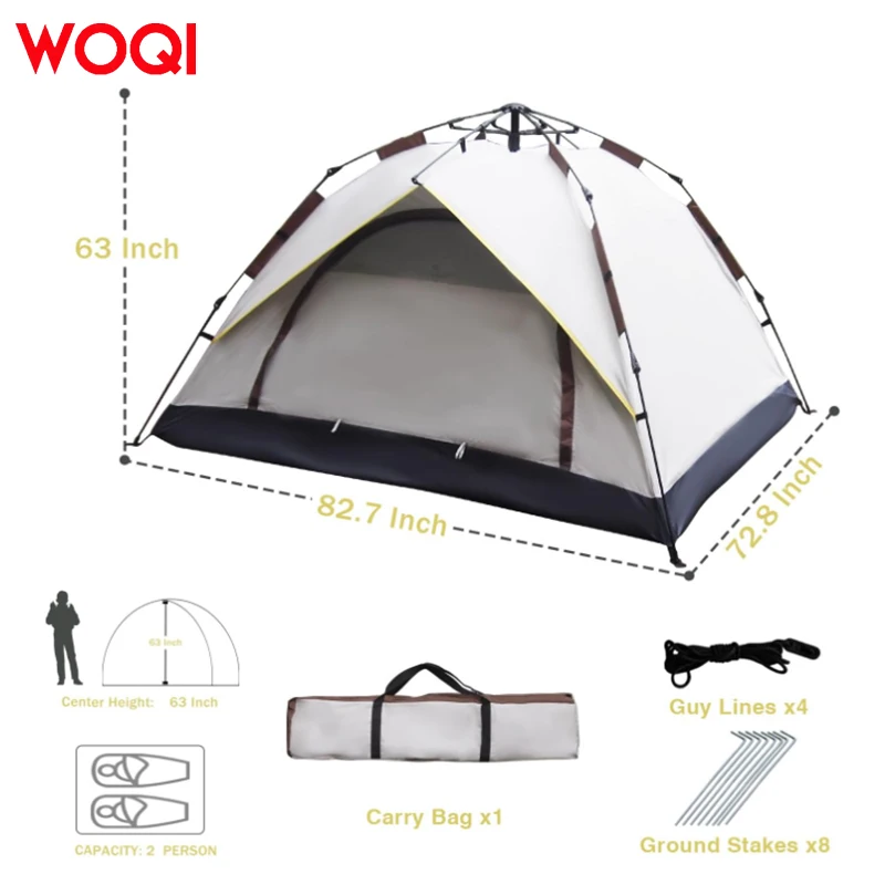 Фото Палатка Woqi, бестселлер, из полиэстера, 6 м, автоматическая, для гостиной, с черным покрытием, однокомнатная, для летнего кемпинга на открытом воздухе №4