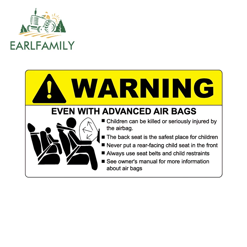 

EARLFAMILY 13 см для подушки безопасности, предупреждающие наклейки для автомобиля, виниловые наклейки для каравана, индивидуальная наклейка, RV JDM VAN, граффити, мультяшный водонепроницаемый декор