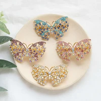luxurious crystal hairpins for women gold alloy rhinestone barrettes colors stones butterfly hair clips jewelry for wedding new