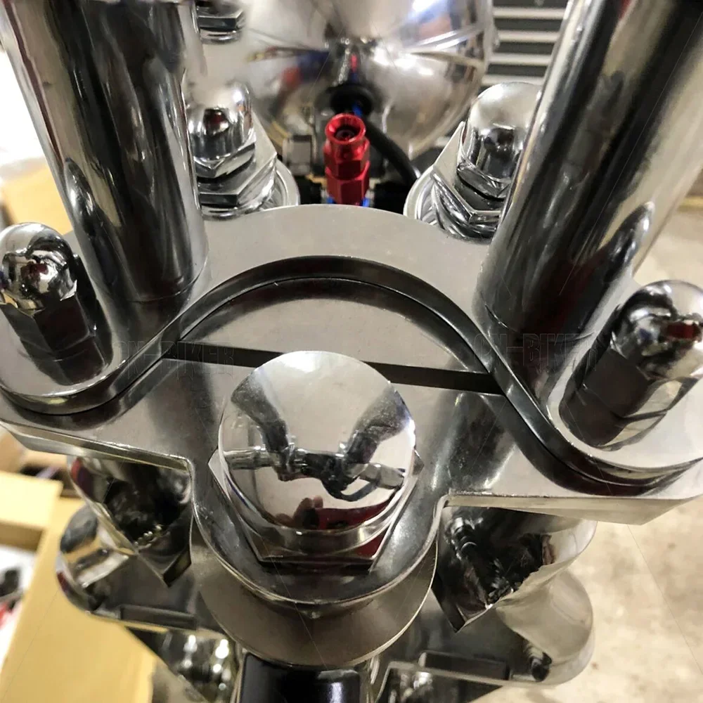 Фото Адаптер-переходник для руля мотоцикла Harley Bobber Chopper Cafe Racer Springer, верхний зажим, райзер 4.75' на 3.5' №2