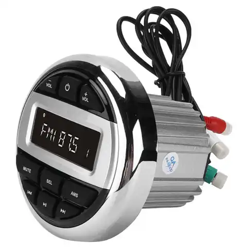 Морской радиоприемник, водонепроницаемая Bluetooth лодка, стерео аудио, FM AM-приемник, звуковая система для квадроциклов, яхт, гольф-карт, мотоциклов - изображение