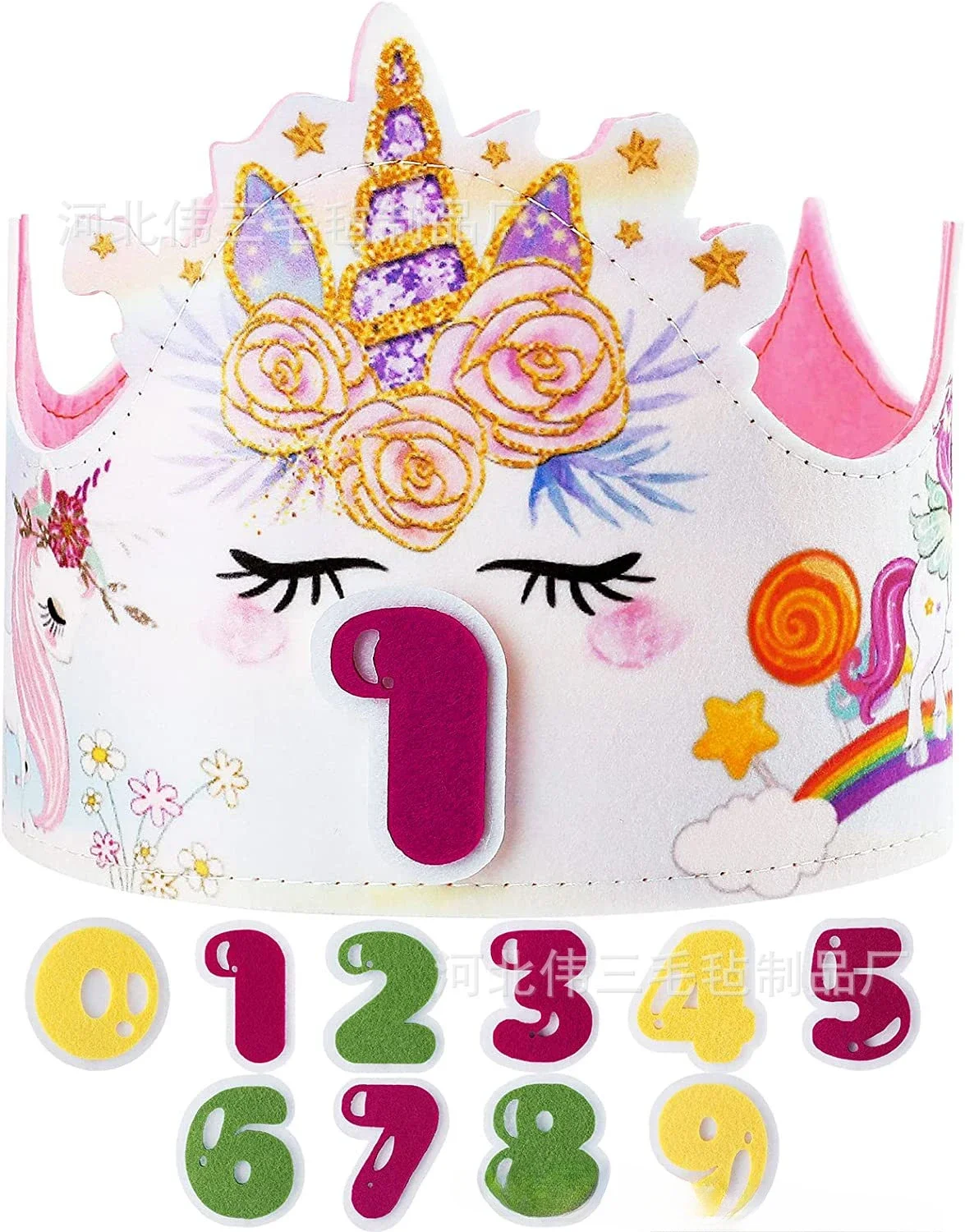 Украшения для вечеринок Радужный единорог фетровая удобная детская шапка на