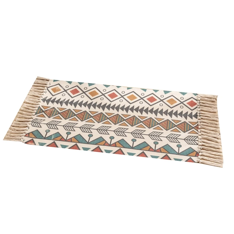 

Boho Rugs for Living Room Moroccan Rug with Tassels 60X90cm Machine Washable Carpet for Bedroom, Kitchen, Entryway