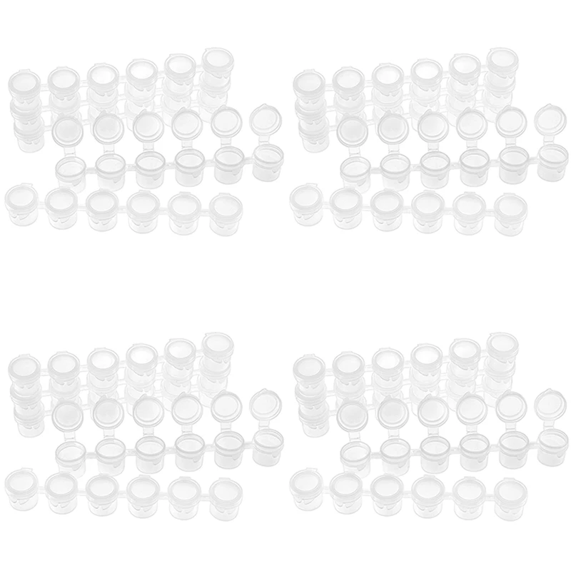 

80 Strips 480 Pots 5Ml 6 Cups Mini Empty Paint Pot Pod Strips Paint Strips Arts And Crafts Plastic Storage Containers