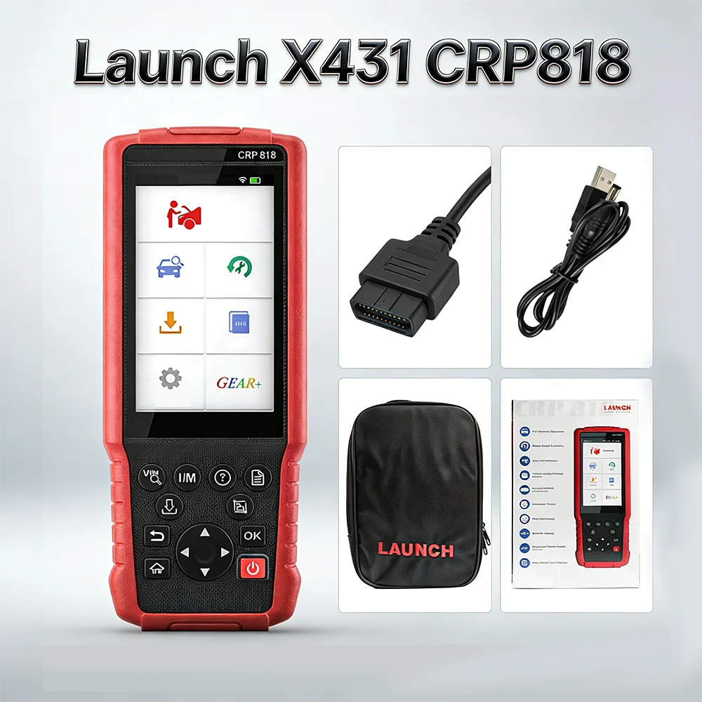 Фото Диагностический сканер Launch X431 CRP818: Мощный инструмент с поддержкой OBD2, полной диагностики систем, сброса ABS, ETS, DPF, REG, TPMS, кодирования инжекторов №3