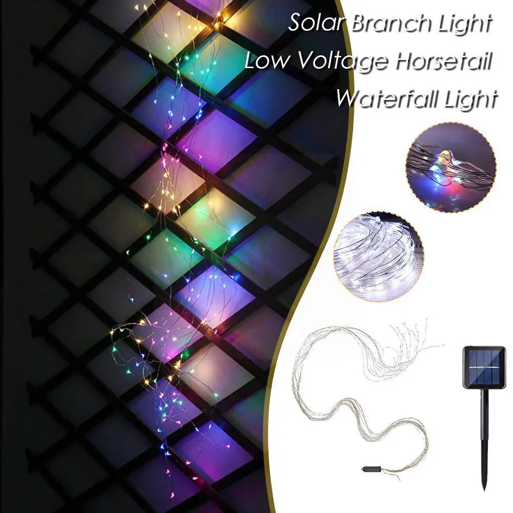 

Solar String Lights Outdoor Waterproof Twinkle Starry Light Waterfall Vine Branch Light For Garden 100/200 Led 1m/2m Solar N5r1