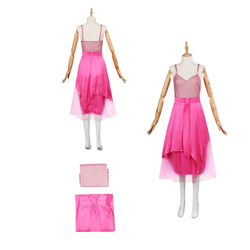 

Female Movie TV Barbier Margot Cosplay Costume Girls Summer Pink Dress Women Skirts Fancy Clothing Set Outfits Halloween Suit