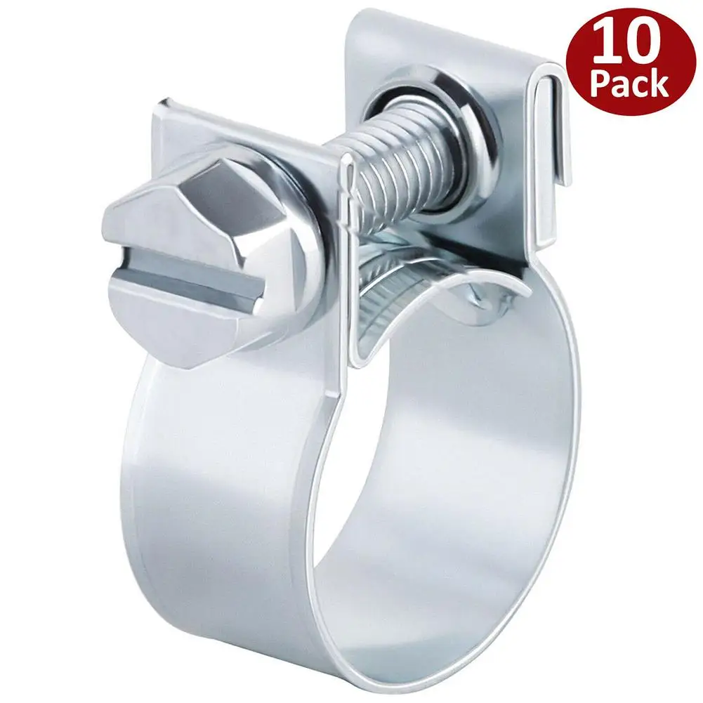 

10pcs Mini Hose Clips Nut And Bolt Carbon Steel Fuel Line Clamps Pipe Diesel Hardware For Small Diameter Structures