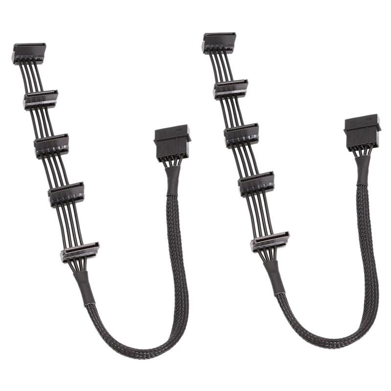 

2 шт., 4 контакта, 18awg, 40 см, 1 точка, 5 SATA