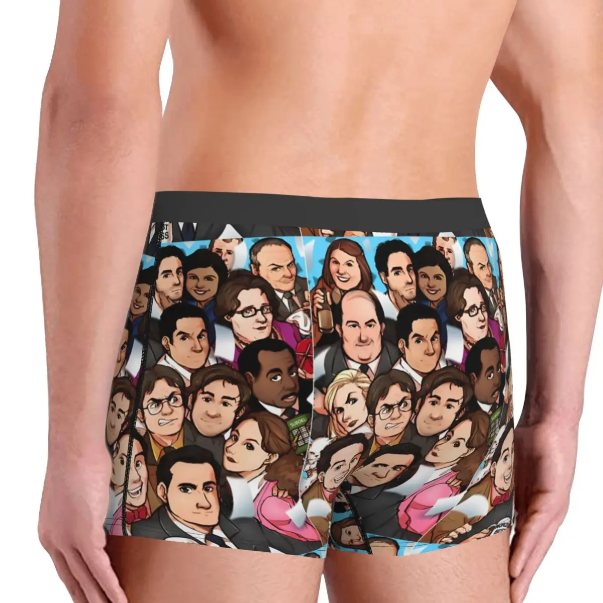 Novelty Boxer Shorts Panties Men Collage The Office Underwear Breathable Underpants for Homme