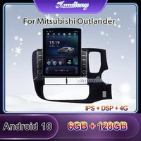 kaudiony tesla style android 10 0 car radio for mitsubishi outlander xl 3 auto gps navigation car dvd player 4g dsp bt 2012 2018