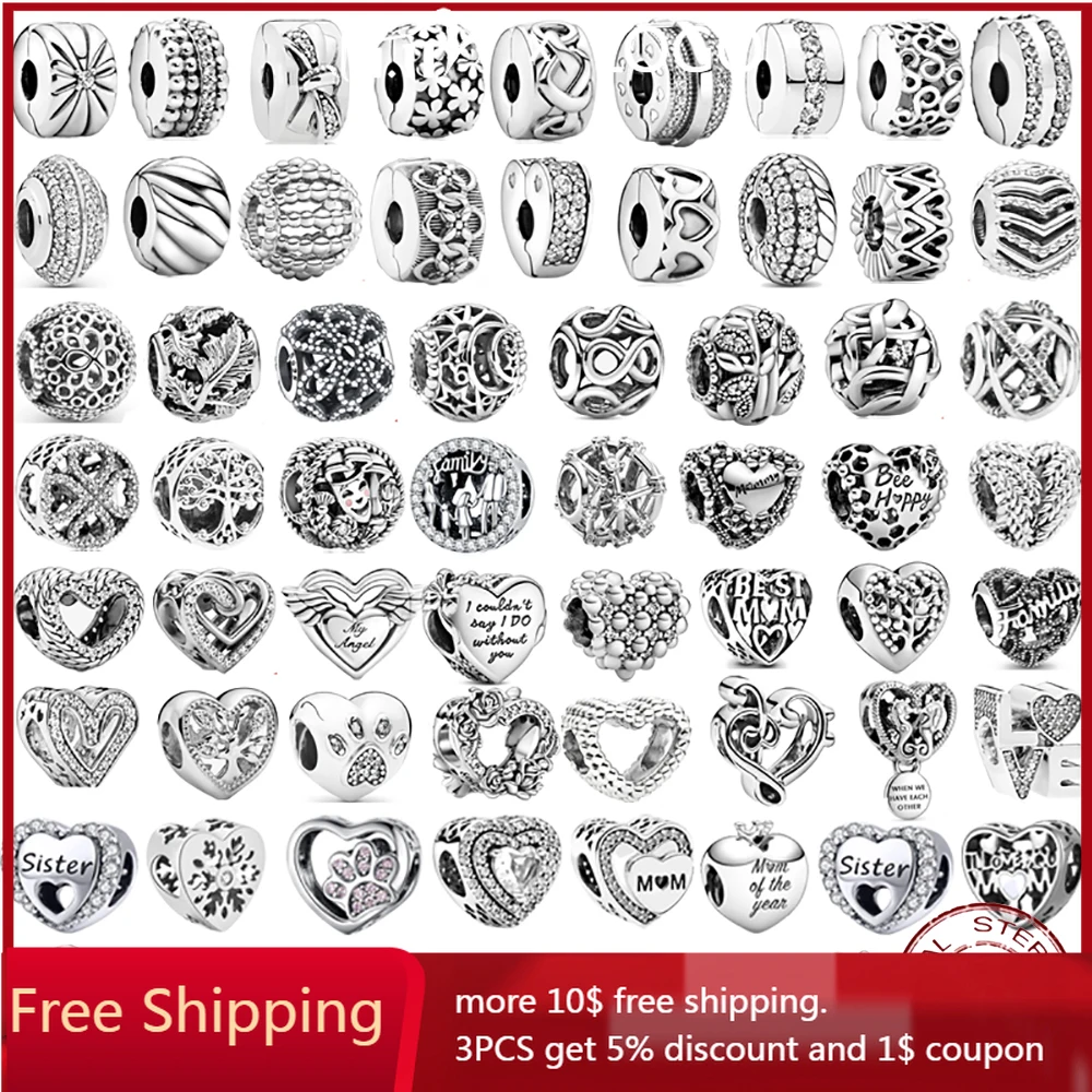 Женский браслет Pandora из серебра 925 пробы с круглыми бусинами в виде животных |