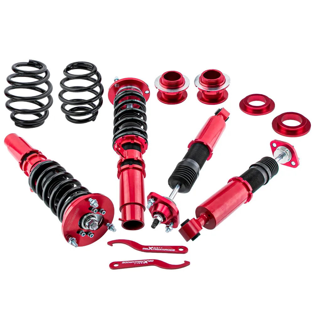 

Coilover для BMW E46 3 серии 320i 323i 325i 328i 330i M3, регулируемая высота, Противоударная шина, красная подвеска, комплект