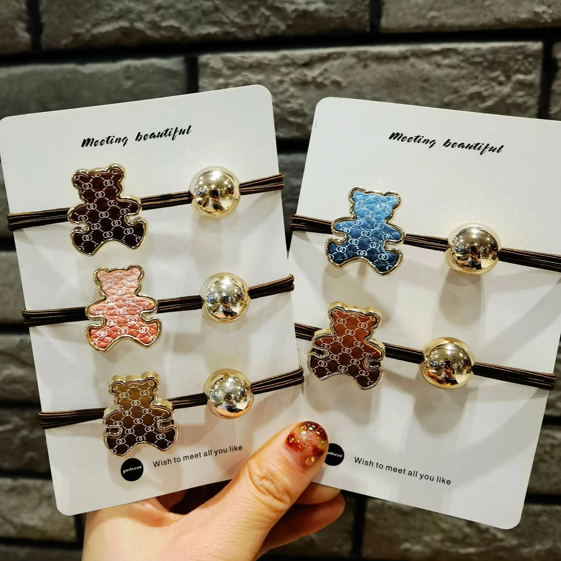 

Новое поступление, модная свежая Милая повязка для волос, украшения для волос из сплава, детский медведь, повязка для волос, головной убор дл...